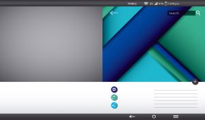 Mobile wallpaper with abstract blue and teal shapes on gray and white