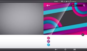 Mobile wallpaper with abstract stripes and circles on gray and white