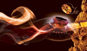 Tea cup and buddha statue