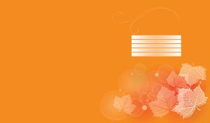 White decorative leaves on a maple orange background