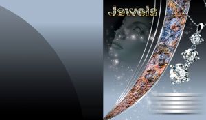 Silver necklace with a diamond pendant and a beautiful young woman on grey