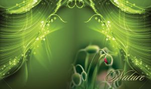 Nature's Symphony | Flower and Spider-Web Accents on Abstract Background