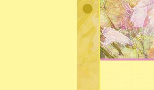 Orchid art on pastel lemon