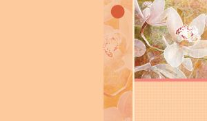 Orchid art on pastel tan