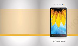 Yellow sunflower petals smartphone wallpaper on a pastel beige and grey backdrop