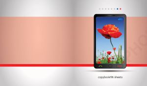 Red poppies petals smartphone wallpaper on a pastel pink and grey backdrop