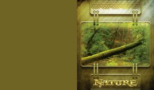 Metal nature miniature of a fallen mossy tree in the forest