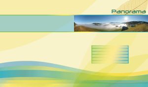 Panorama landscape view on a pastel yellow background