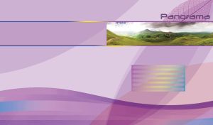 Panorama view of beautiful green hills on a purple background