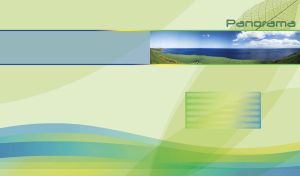 Panorama view of a green hills and open sea on a lime background