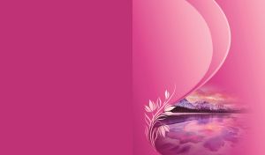 Mountains beautiful lake on a pink background