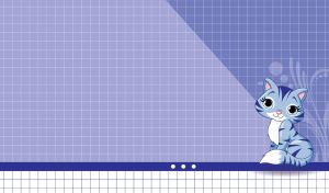 Blue tabby cat on pastel blue and dark blue checkered paper background