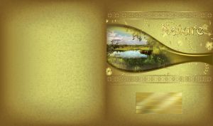 Water drop miniature of a quiet lake with clouds and beautiful nature