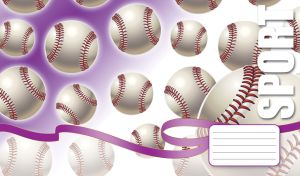 Baseball seamless pattern against white to purple gradient