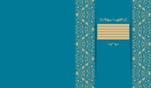 Gold vintage floral batik ornament on a blue background