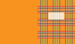 Classic plaid texture of different color lines on orange