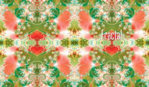 Seamless abstract fractal pattern of green and red