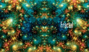 Seamless abstract fractal pattern of blue, green and yellow