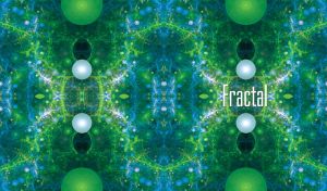 Seamless abstract fractal pattern of green and blue