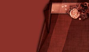 Brooch of roses on maroon wrapping paper