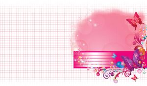 Pink sphere decorated with vivid butterflies, colorful bubbles and bright swirls