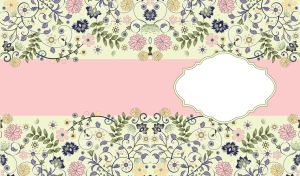 Wallpaper of floral pattern with swirls and leaves on yellow green pastel with frame