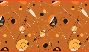 Seamless pattern of microcosm inhabitants, bacterias and cells on ocher
