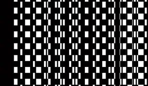 Black and white asymmetrical pattern in offset rectangles design