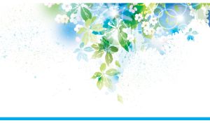 Watercolor painting of blossom against the blue sunny sky on a white canvas