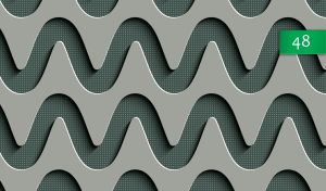 Grey wave pattern abstraction on a dark green polka dot patterned background