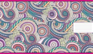 Colorful ethnic ornate paisley boteh pattern in pastel colors