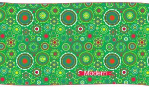 Colorful oriental moroccan mandala seamless pattern on green