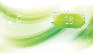 Pastel Numbers | Twelve in Abstract Shapes & Stencils on Gentle Waves