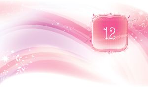 A symbol on a pink abstract square on a pastel pink and white wavy backdrop