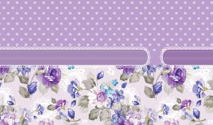 Light violet polka dot and purple floral print on pastel violet