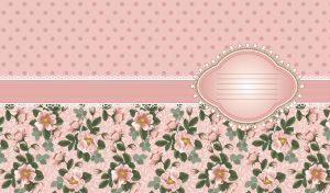 Pastel pink polka dot and pink floral print with green leaves on light pink