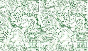 Science and Discovery | Pastel Scientific Themes in Seamless Patterns | on White