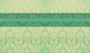 Green seamless oriental floral pattern on a pastel green background