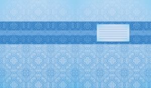 Blue seamless oriental floral pattern on a pastel blue background
