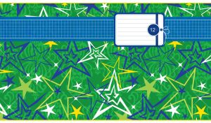 Starry seamless pattern on a green background