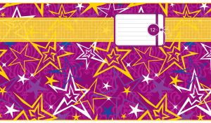 Starry seamless pattern on a purple background