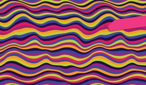 A wavy striped seamless pattern of a motley color pallet