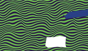 A wavy striped seamless pattern with green and navy-blue colors
