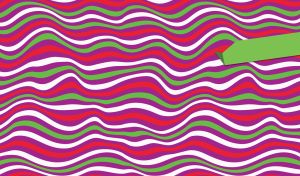 A wavy striped seamless pattern of a disco color pallet