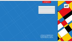 Geometric rectangular pattern on a blue backdrop