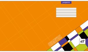 Geometric rectangular pattern on an orange backdrop