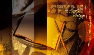 Vintage style design with pocket watch and book