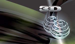 Modern 3D design with two metallic futuristic spheres and grey background.