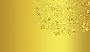 Water bubbles on a golden gradient