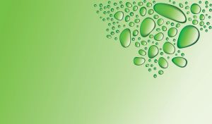 Water drops on a light-green gradient